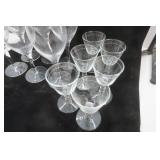 Two sets of 6 each wine glasses, vintage