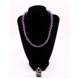 Amethyst & 14K Yellow Gold Necklace & Earring Set