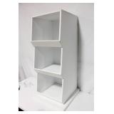 Used Three-Shelf White Display Stand for Retail or Home Use