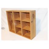 Vintage Wooden Display Shelf with 6 Compartments