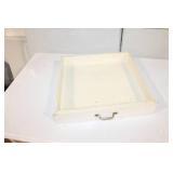 Used White Wooden Table with Drawer - 40" x 24"