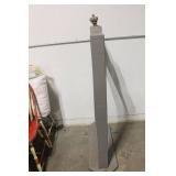 Vintage Gray Wooden Display Stand with Decorative Finial