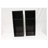 Pair of Dark Brown Bookshelves with Adjustable Shelves