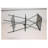 Black Metal Folding Storage Rack with Two Shelves