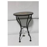 Small Decorative Mosaic Side Table with Black Metal Frame