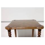 Vintage Wooden Side Table with Decorative Top