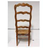 Vintage Handcrafted Wooden Chair with Woven Seat