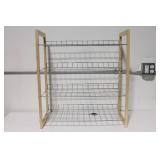 4-Tier Wire Rack Storage Shelving Unit with Wood Frame