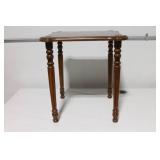 Vintage Wooden End Table with Turned Legs