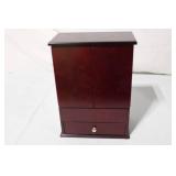 Wooden Jewelry Box with Drawer and Hooks