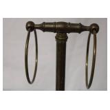 Vintage Brass Towel Holder with Dual Rings