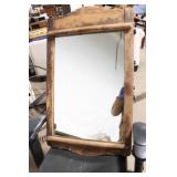 Vintage Wooden Framed Wall Mirror with Distressed Finish