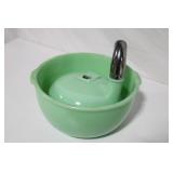 Vintage Green Mixing Bowl Set with Stainless Steel Strainer and Whisk