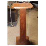 Vintage Wooden Pedestal Table with Square Top