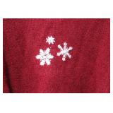 Croft & Barrow Red Christmas Cardigan Sweater with Snowman and Holiday Decorations