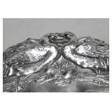 Vintage Silverplate Serving Tray with Bird Motif