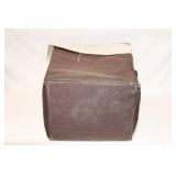 Brown Canvas Waste Basket with Beige Top and Handles