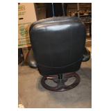 Used Black Leather Reclining Chair with Ottoman