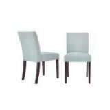 StyleWell Banford Charleston Blue Upholstered Dining Chair with Sable Brown Wood Legs (Set of 2)  Customer Returns See Pictures