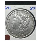 1891 Morgan Silver Dollar (XF condition)