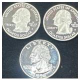 Lot of 3 Silver Proof Quarters