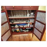 Ethan Allen Wooden 2 Drawer, 2 Door Tin Pierced Panelled Country Storage Cabinet - Contents Not Included