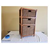 3-Tier Wicker Storage Unit