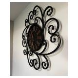 Ornate Wrought Iron Wall Clock