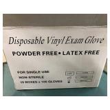 1000ct Pack of Disposable Vinyl Exam Gloves - Size: Small