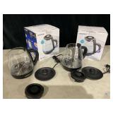 LOT OF 2 Chefman Rast Boil 1L Eletric Kettle