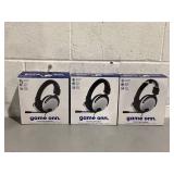 LOT OF 3 onn. PlayStation Wired Video Game Headset with 3.5mm Connector, Flip-to-Mute Mic