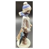 Lladro 5220 Winter Boy With Dog Figurine