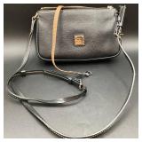 Vintage Dooney & Bourke Mini Barrel Bag Orange Croc Embossed Leather Purse and Dooney & Bourke Lexi Black Small Crossbody Purse