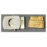 Collection of Assorted Jewelry Pieces- Pendants and Slides, Belt Buckle, Lighter, Keychain, Tie Clips