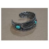 Silver Tone Turquoise Bracelet