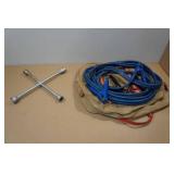 Jumper Cables and 4-Way Tool in Storage Bag