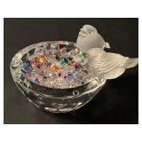 Crystal Bird Dish with Beautiful Crystal Fillers