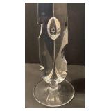 Judica Glass Obelisk Footed Sculpture / Bleikristall Cut Glass Obelisk with Star of David Sculpture