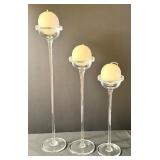 Stylish Glass Candle Holder Set