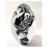 Artisan Handblown Ribbon Design Large Paperweight