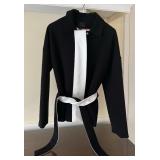 Worthington Size Small Black and White Jacket with Belt