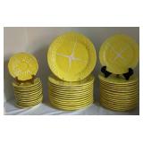 Yellow Cabbage Dinnerware by Secla including Cabbage Yellow Dinner Plates by Secla