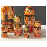 Variety of Vintage Russian Stacking Dolls