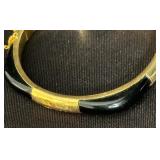 Three Black, White and Gold Costume Jewelry Bracelets