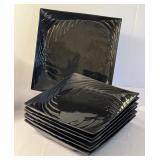 Set of 14 Vintage Black Mikasa Luncheon Plates and Platter