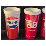 Vintage Sugar Free TAB, Pepsi and Coke Thermo-Serv Tumbler Drinking Cups