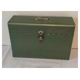 Three Retro Metal Yellow Storage Containers and File Case in Sage by Curmanco