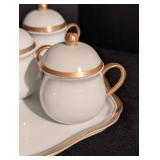 Vintage White and Gold Porcelain Pots de Creme Sets