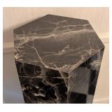 Faux Marble Black and Grey Pedestal