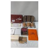 Mixed Lot including Crafting Supplies, Book, and Snack Items